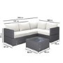 Black Rattan Garden Corner Sofa Set  - Fortrose