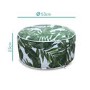 Outdoor Portable Pouffe in Green & White Leaf Print - Inflatable  - Fortrose