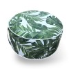 GRADE A1 - Outdoor Pouffe in Green &amp; White Leaf Print - Inflatable