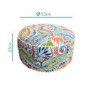 Outdoor Portable Pouffe with Multi Paisley Print - Inflatable  - Fortrose