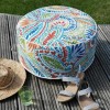 GRADE A1 - Outdoor Portable Pouffe with Multi Paisley Print - Inflatable