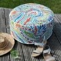 Outdoor Portable Pouffe with Multi Paisley Print - Inflatable  - Fortrose