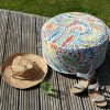 Outdoor Portable Pouffe with Multi Paisley Print - Inflatable  - Fortrose