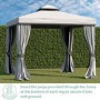 3x3m Grey Gazebo with Curtains and  Mosquito Net  - Fortrose