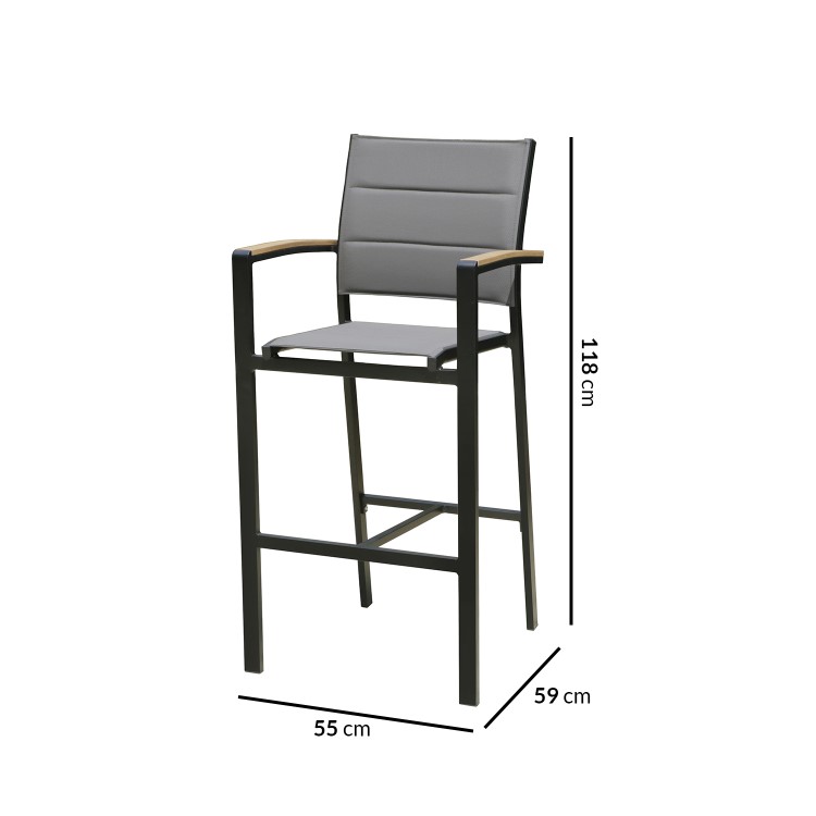 Black Outdoor Bar Set with 4 Bar Stools - Como