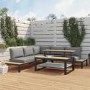 Grey Garden Corner Sofa Set with Lift-up Coffee Table - Como
