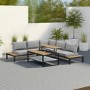 Grey Garden Corner Sofa Set with Adjustable Table - Como