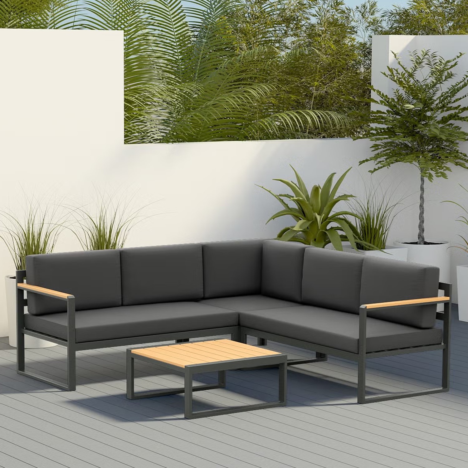 Metal Garden Corner Sofa Dining Set - Sofa Design Ideas