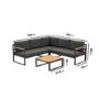 Grey Metal Garden Corner Sofa Set with Table - Como