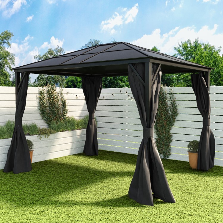 3x4m Grey Polycarbonate Roof Gazebo - Fortrose