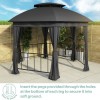 GRADE A1 - Metal Outdoor Gazebo with Fabric Roof and Curtain Sides - 2.8 x 3.7m - Grey  - Fortrose