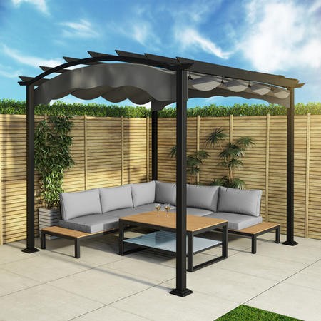 Outdoor 3x3m Aluminium Pergola With, Outdoor Furniture Pergola
