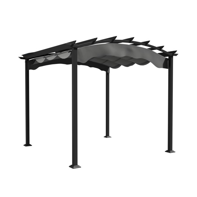 Outdoor 3x3m Aluminium Pergola with Retractable Canopy Roof  - Fortrose