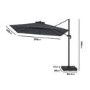 GRADE A2 - 3x3m Square Cantilever Garden Parasol with Solar Lights - Base and Cover Included