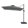 3x3m Grey Square Cantilever Parasol with Base and Cover Included  - Como