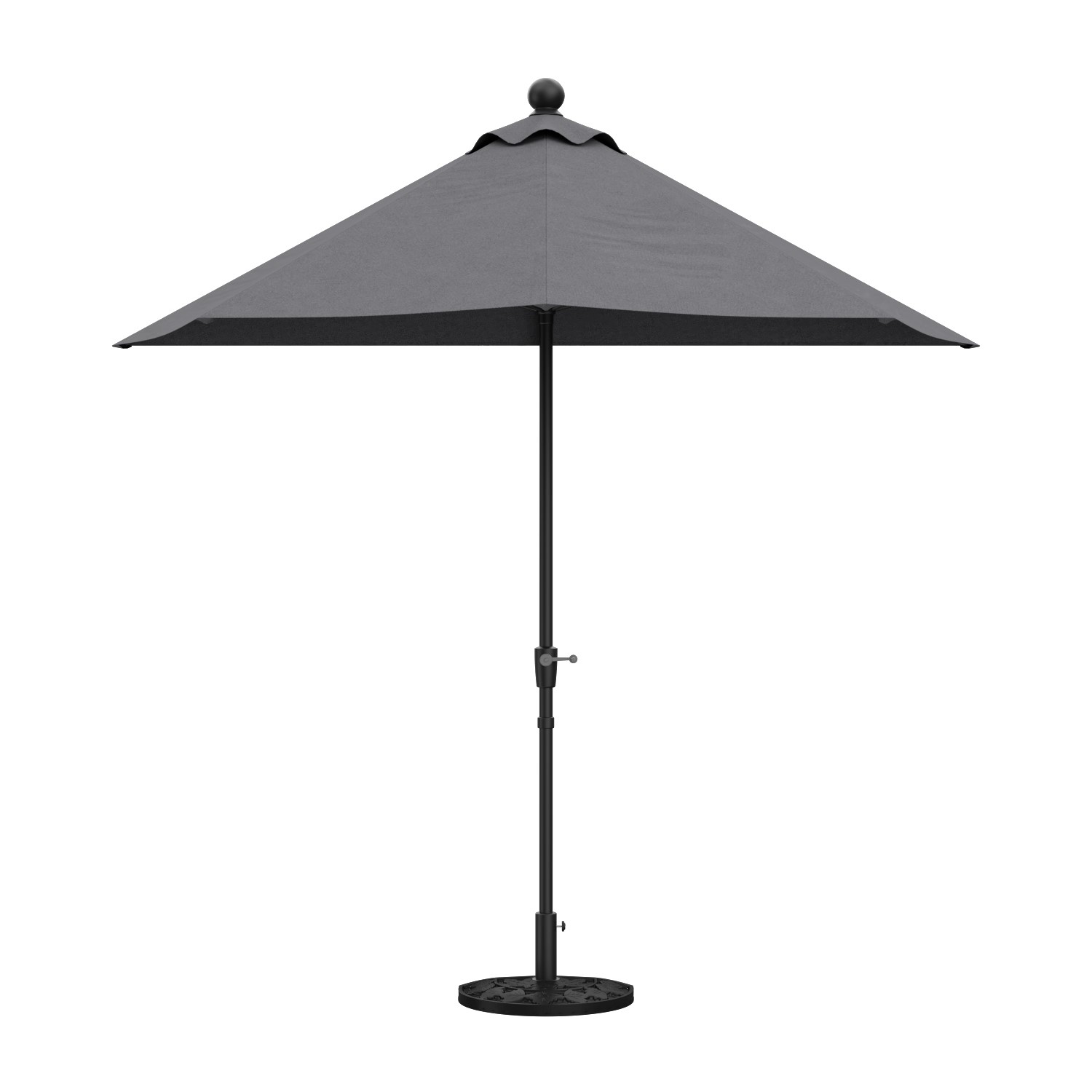 Dark Grey Half Parasol Weighted Base and Cover Included - 2.6m x 1.3m - Fortrose - Furniture123