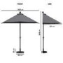 Dark Grey Half Parasol with Weighted Base and Cover Included - 2.6m x 1.3m - Fortrose