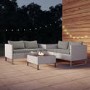4 Seater Grey Rattan Garden Corner Sofa Set with Storage and Fire Pit Table