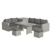 Fortrose Corner Rattan Garden Sofa Set with Storage and Lounger - Grey