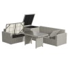 Fortrose Corner Rattan Garden Sofa Set with Storage and Lounger - Grey