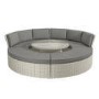 Grey Round Garden Sofa Set With Day Bed and Cool Box Seats - Como