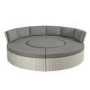 Grey Round Garden Sofa Set With Day Bed and Cool Box Seats - Como