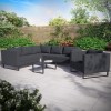 5 seater Grey Outdoor Garden Waterproof Fabric Corner Sofa Chair and Table Set - Como