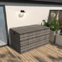 GRADE A1 - Grey Rattan Outdoor Gas Lift Storage Box - 150cm x 90cm 