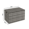 Grey Rattan Outdoor Gas Lift Storage Box - 150cm x 90cm  - Fortrose