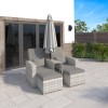 GRADE A1 - Grey Rattan Reclining Sun Loungers with Parasol  - Fortrose