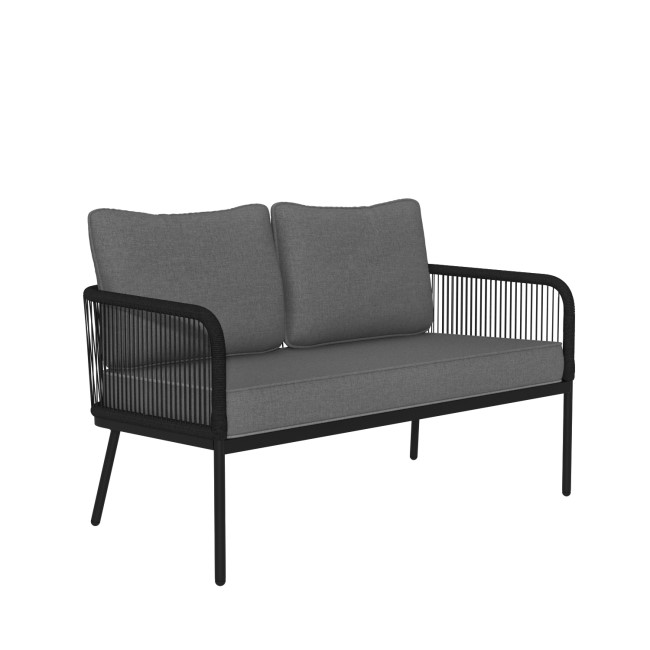 Rope Garden Sofa Set in Grey and Black  - Como