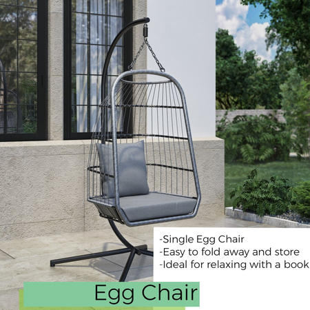 Grey garden egg swing chair Clearance