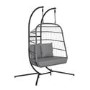 Grey Garden Folding Double Egg Swing Chair with Stand - Como