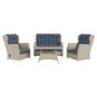 GRADE A1 - Grey Rattan Sofa Chairs and Table Set - Aspen