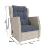4 Seater Grey Rattan Reclining Garden Sofa Set - Aspen