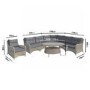 Rattan Garden Corner Sofa Set with Chair and Round Glass Top Table - Aspen