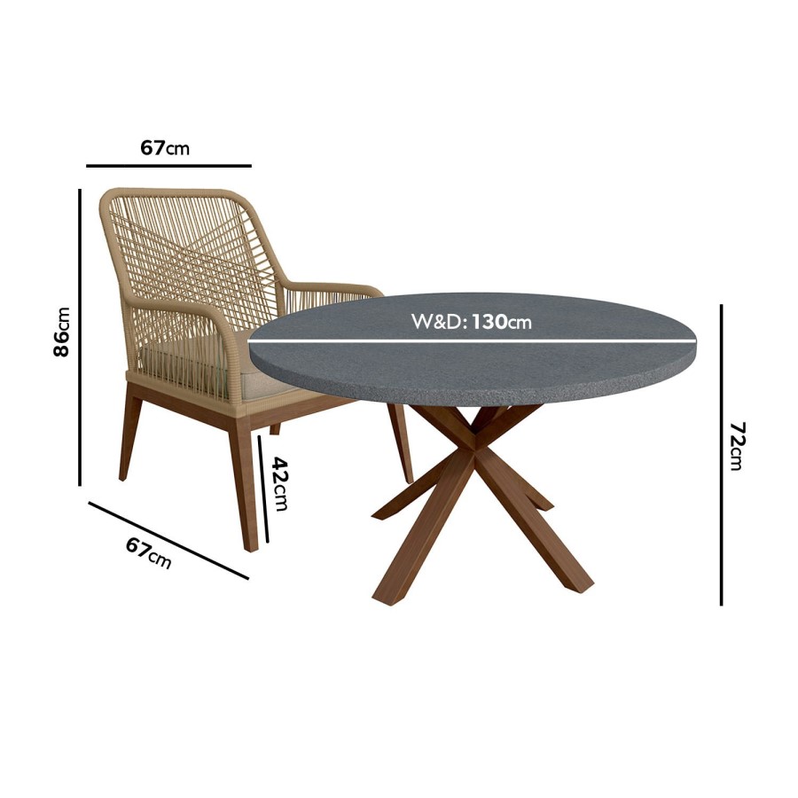 4 Seater Garden Dining Set in Rope - Aspen