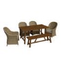 6 Seater Wicker Effect Garden Dining Set with Bench - Aspen