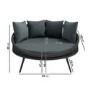 Grey Round Rope Effect Garden Day Bed - Como