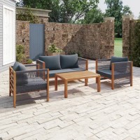 GRADE A1 - 4 Seater Grey Rope Garden Sofa Set - Como