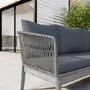 5 Seater Grey Rope Effect Garden Corner Sofa Set with Table - Como