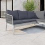 5 Seater Grey Rope Effect Garden Corner Sofa Set with Table - Como