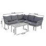 5 Seater Grey Rope Effect Garden Corner Sofa Set with Table - Como