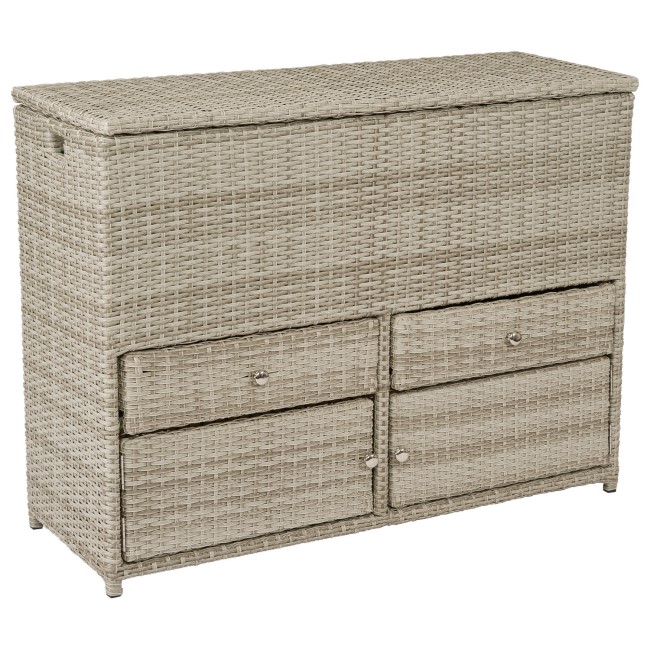 Grey 62 Litre Rattan Double Cooler Box - Aspen