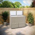 FTR094 Grey 62 Litre Rattan Double Cooler Box - Aspen