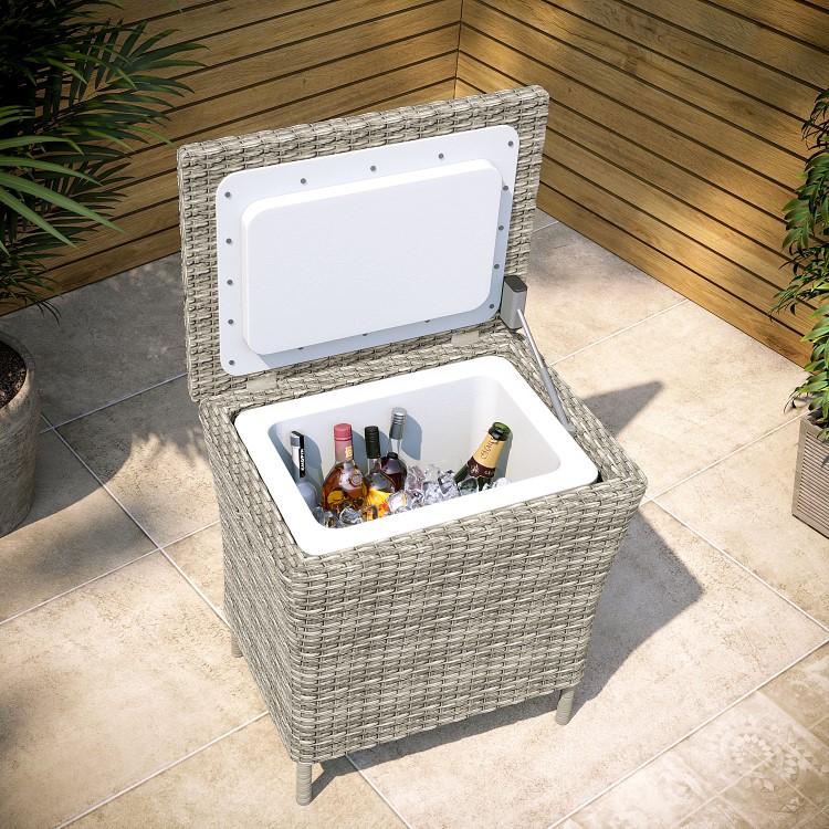 Grey 31 Litre Rattan Single Cooler Box - Aspen