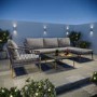4 Seater Grey Garden Corner Sofa Set with Armchair and Table - Como