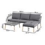 4 Seater Grey Garden Corner Sofa Set with Armchair and Table - Como