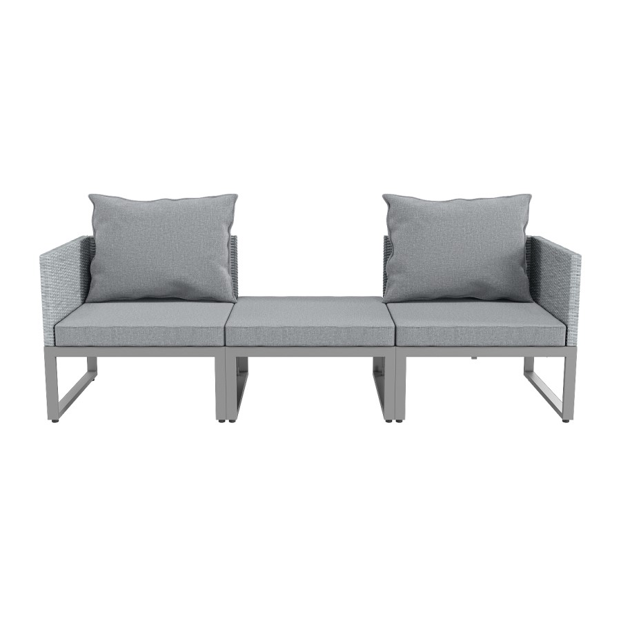 ONLY OPENED - 2 Seater Grey Garden Rattan Modular Bistro Set & Lounger - Fortrose