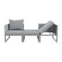 GRADE A1 - 2 Seater Grey Garden Rattan Modular Bistro Set & Lounger - Fortrose